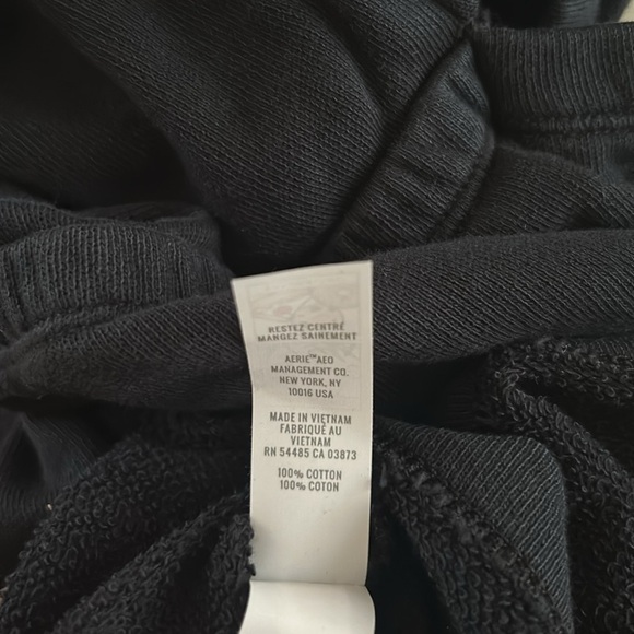 NWT Offline By Aerie Weekend Fleece Cut Out Dress Black Crewneck Size Medium - Picture 8 of 8